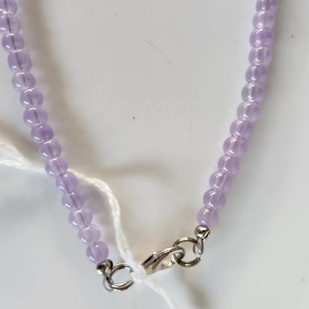 Hand Crafted Rabbit Charm Necklace Pierced Earrings Lavender Silver Easter Bunny